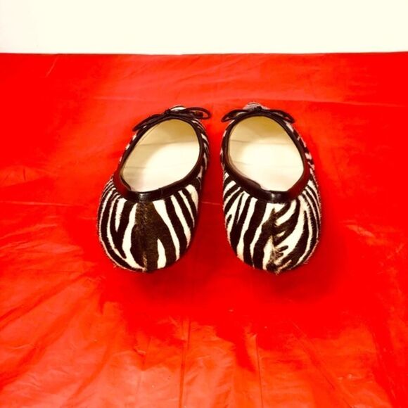 LULU GUINNESS SHOES PONY HAIR ZEBRA KITTENHEEL 5.5 - Picture 7 of 10